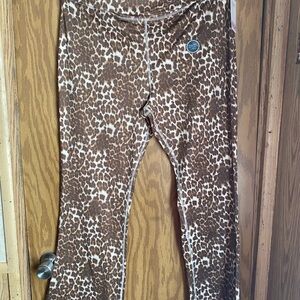 No Comment Women’s Leopard Fleece Lined Flare Leg Leggings Size 3X NWT